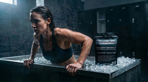 ThermoPure Recovery Bath Minerals being used in a cold plunge